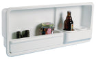 Side storage niche in white ABS with 2 glass/can/small bottle holders – left