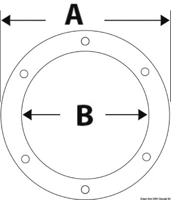 Hvid rund inspektionsluge med let åbning, 152 mm