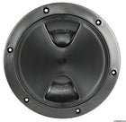 Round inspection hatch with screw-fit lid, black polypropylene, opening Ø 203 mm