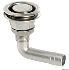 Flush-mount stainless steel fuel tank vent with 90° hose barb