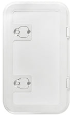 White flush-mounted access panel with concealed screws, 350 × 600 mm