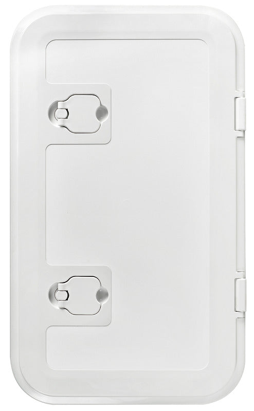 Hvid plan inspektionsluge med skjulte skruer, 350 × 600 mm