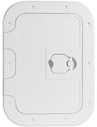 Hvid inspektionsluge med skridsikker, gangbar overflade, 280 x 380 mm