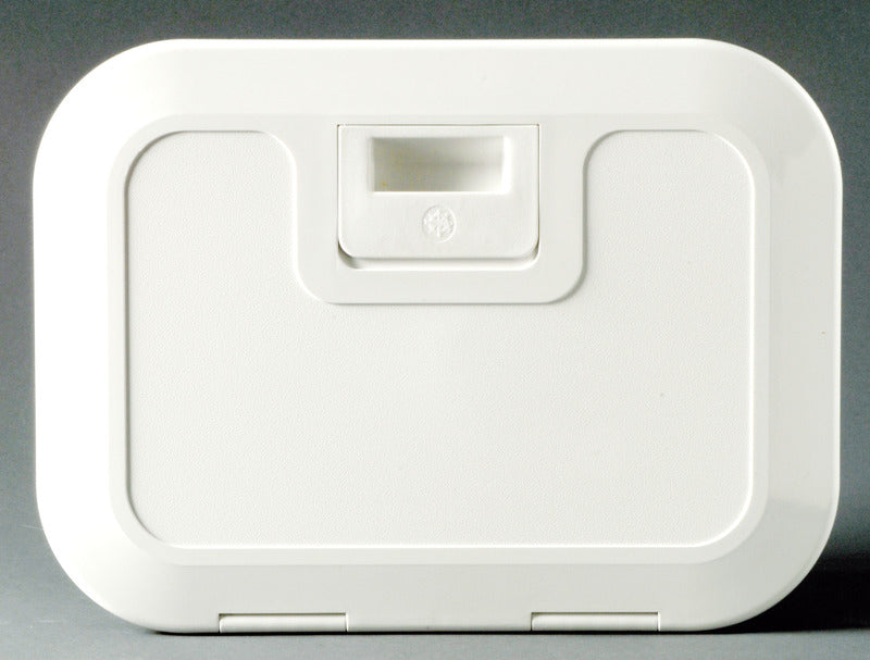 Hvid opbevaringsboks med luge, 280 × 180 × 180 mm, type C