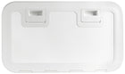 Push-to-open inspection hatch, white, 600 × 350 mm
