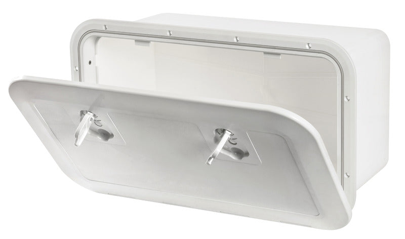Hvid opbevaringsboks med luge 500 × 250 mm, F-front