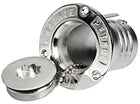 Francia deck filler neck in mirror-polished AISI 316 – petrol, neck Ø 50 mm