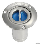 Deckseinfüllstutzen für Wasser aus hochglanzpoliertem Edelstahl, gerade, Stutzen Ø38 mm, Flansch Ø80 mm