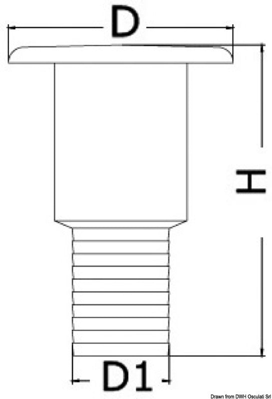 Dæksgennemføring i forkromet messing, lige, WASTE, 38 mm, lang hals