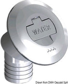 Deckeinfüllstutzen aus verchromtem Messing mit Schlüssel – Wasser, 30° abgewinkelt, 38 mm