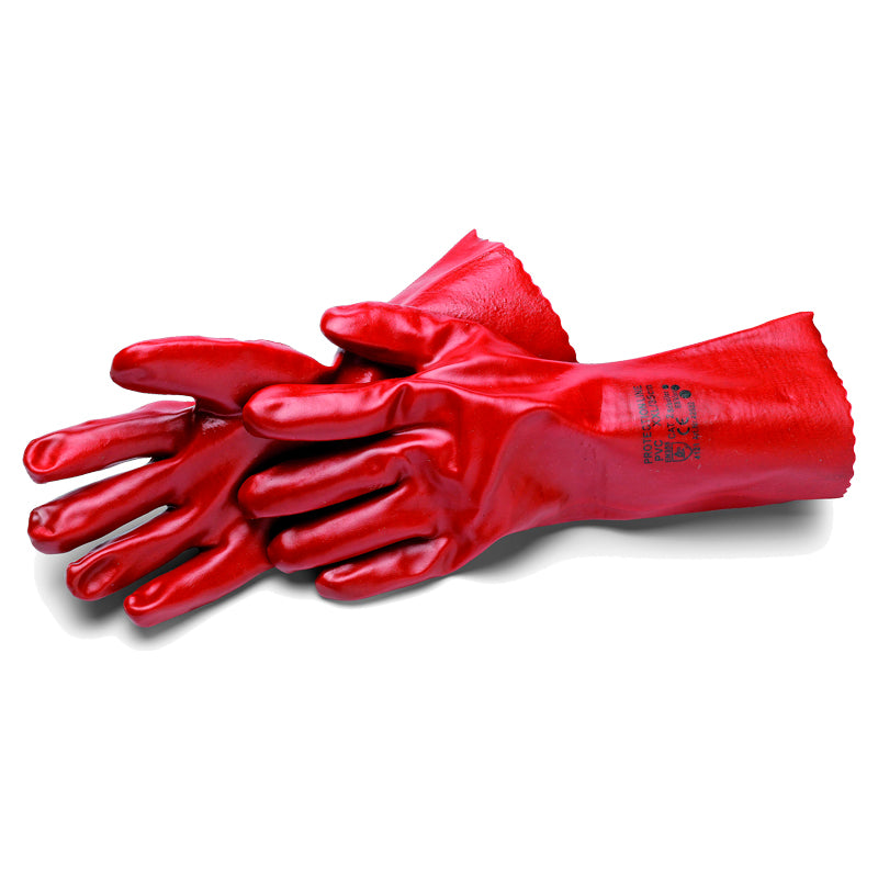 Industrihandske PVC 35 cm syrefast XXL 10 stk. (42532)