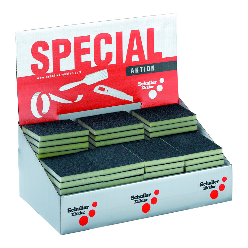 Slibesvamp Display 75 Stk 20x Grov, 35x Middel, 20x Fin