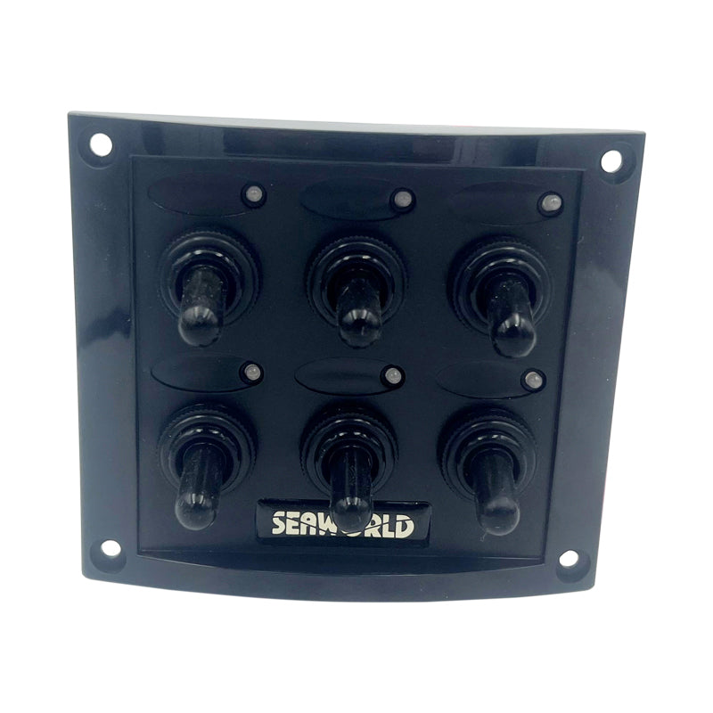 Stromlinienförmiges Schalterpanel mit 6 wasserfesten Schaltern