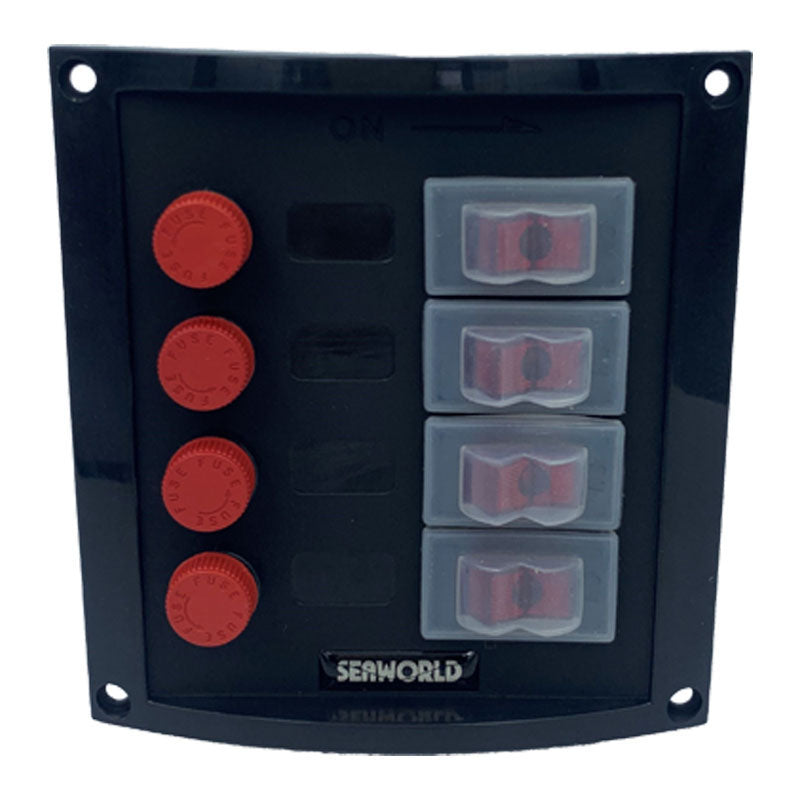 Schalttafel mit 4 Steckdosen 12V 37A Spritzwassergeschützt