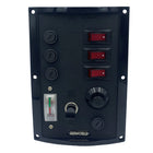 Elektrische Schalttafel mit 3 Steckdosen, Batterietester und Hupe