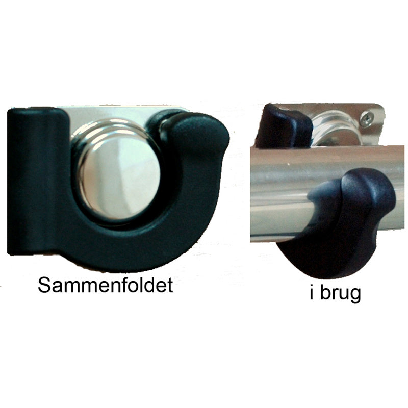 Foldbar vægholder sort nylonbase 57 x 71 mm holder Ø38 mm