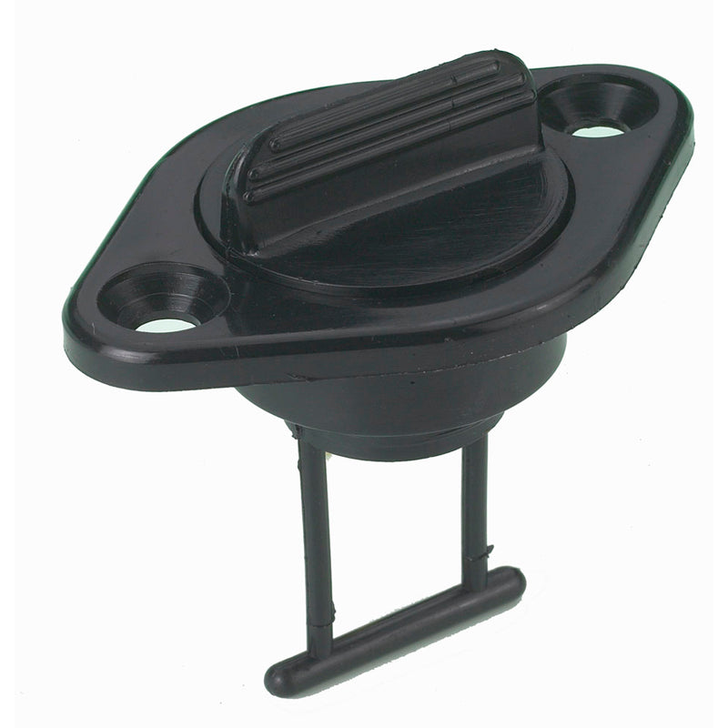 Lænseprop sort nylon Ø:25 mm Flange 52 x 35 mm