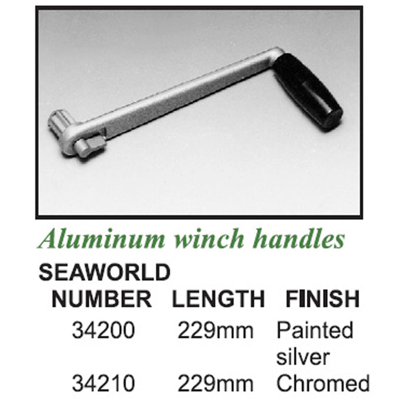 Seaworld spilhåndtag aluminium sølv 9" (229 mm)