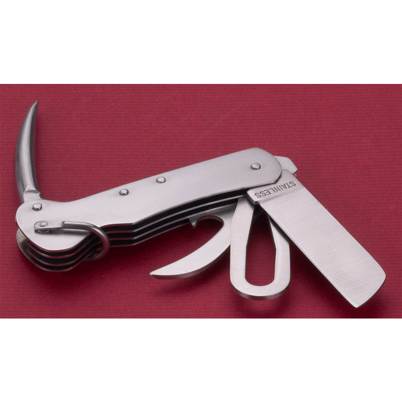 Riggerkniv rustfri med 6 funktioner foldet 95 mm