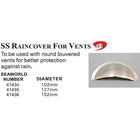 Ventilationsafdækning rustfri Ø:127 mm