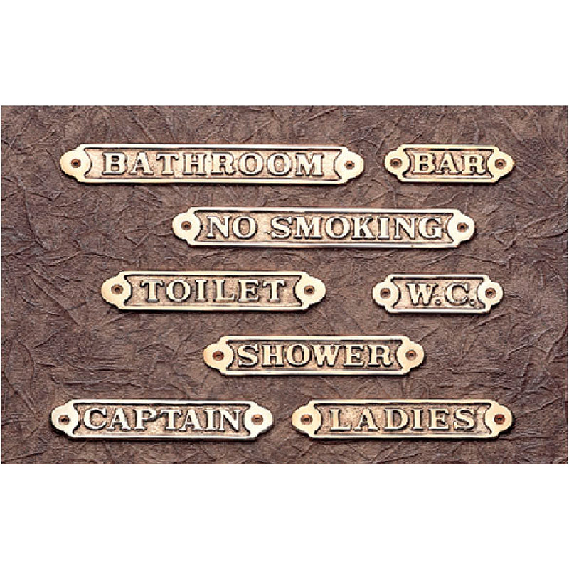 Seaworld Brass sign "Toilet" 160 x 32 mm