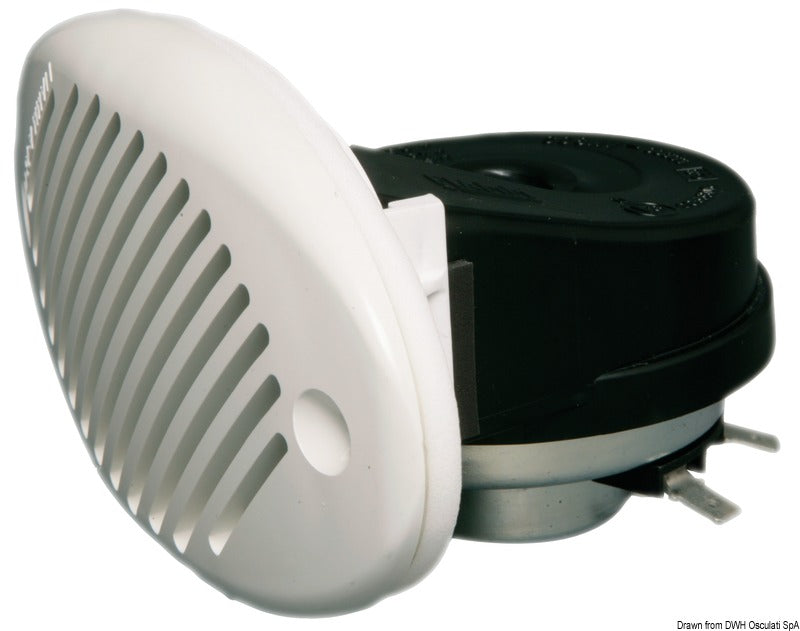 FIAMM indbygningshorn 12 V, 115 dB, hvid front, 140 x 80 mm