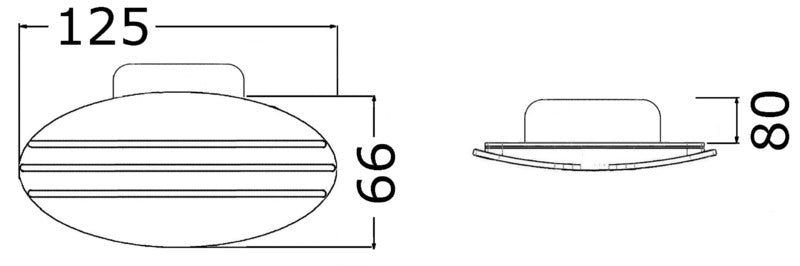 Skjult elektrisk indbygningssignalhorn 12 V, 100 dB, 125 × 66 mm