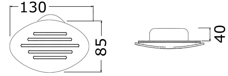 Indbygget signalhorn i hvid ABS, 12 V, 105 dB, frontplade 130 × 85 mm