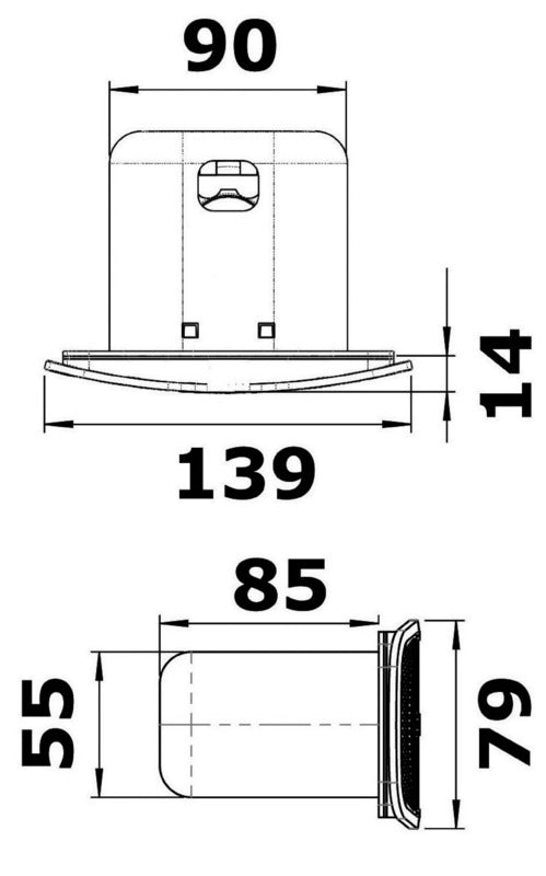 Sound elektrisk indbygningshorn, aflang, 12 V, 105 dB, hvid ASA