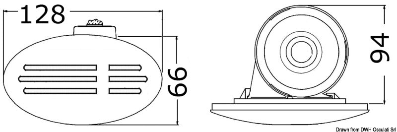 Skjult indbygget bådhorn med sort/hvidt ABS-frontpanel