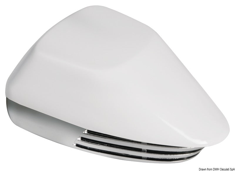 Aerodynamisk membranhorn i ABS, hvid og forkromet, 12 V