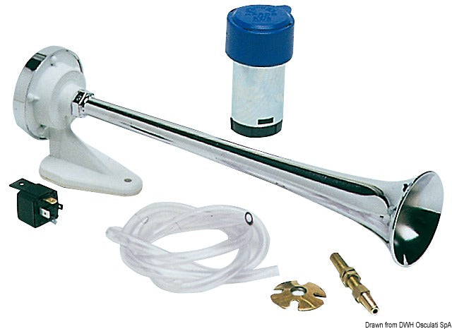Marco MA1-C forkromet ABS-trompethorn med kompressor – 12 V