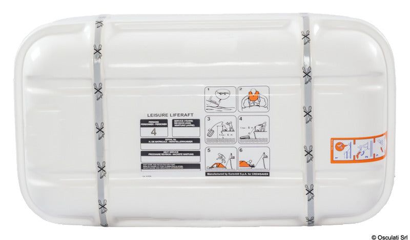 Eurovinil Coastlight redningsflåde til 4 personer i stiv glasfibercontainer
