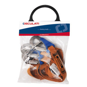 Euro Lightline sikkerhedsline 2m + 3 karabiner Osculati