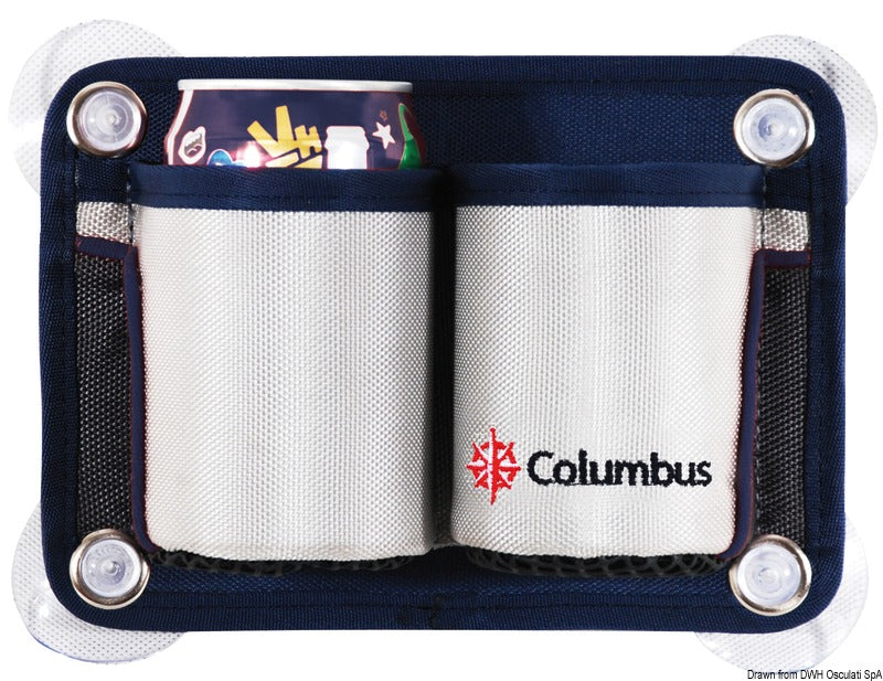 Columbus glas- og dåseholderlomme i 1680 cordura med 2 pladser, 140 × 210 mm