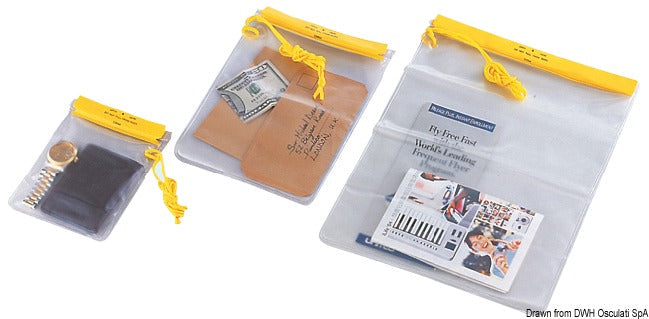 Vandtæt dokumenttaske i transparent PVC 127 × 178 mm