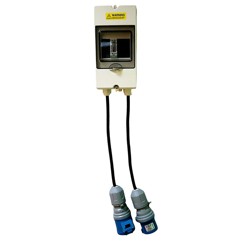 Bimåler 230V 16A kWh-måler IP65 med 2x0,5 m CEE