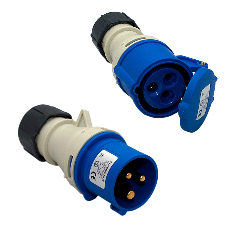 CEE-stik han IP44 m/kliklås 16A-6H 250V