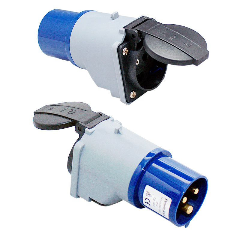 Adapterstecker 230 V Landstrøm CEE-Stecker - DK-Buchse