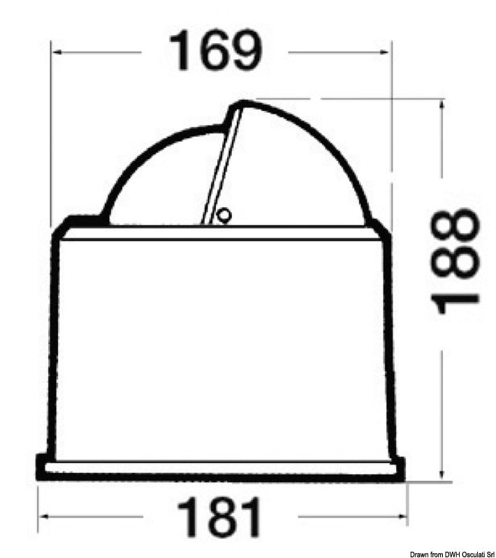 Riviera White Star BW2 5″ magnetkompas til sokkelmontering, 5°
