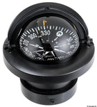 Riviera Urania 4″ flush mount compass with telescopic protective cover, top reading, black housing/black compass card