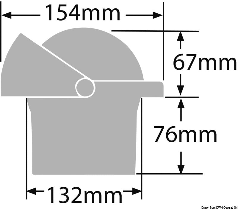 Ritchie Navigator 4½″ marinekompas, indbygning med flad kompasrose, sort/sort