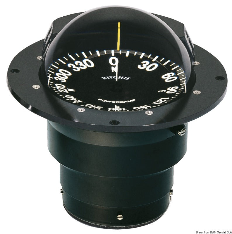 Ritchie Globemaster 5″ marinekompas, indbygning, sort/sort