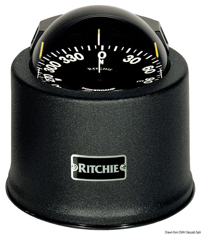 Ritchie Globemaster 5" marinekompas, piedestalmonteret, sort/sort