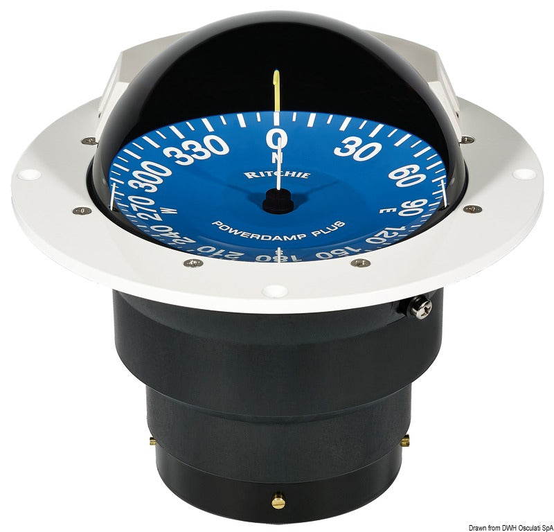 Ritchie SuperSport SS-5000W indbygningskompas 5", hvid/blå