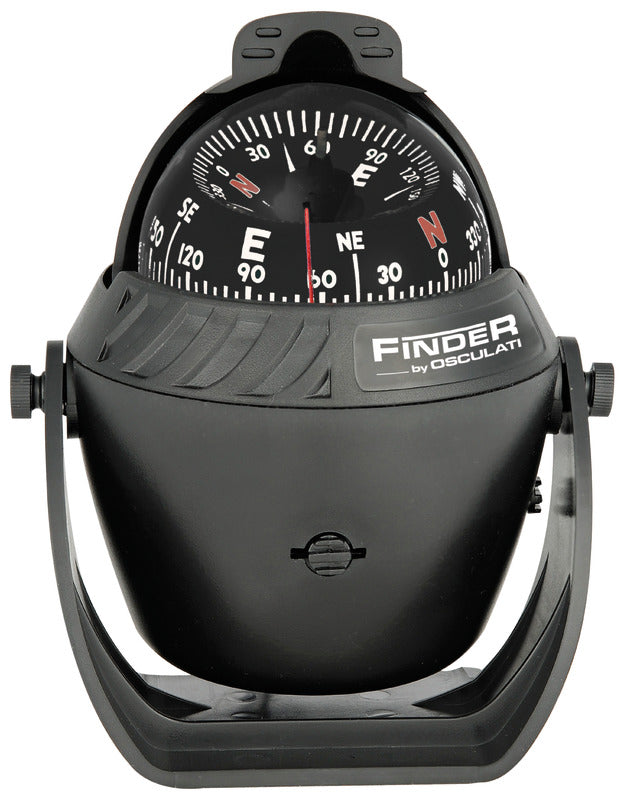 Finder marinekompas 67 mm med beslag, sort/sort
