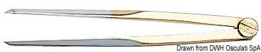 Kortpasser i spejlpoleret messing, kort, 145 mm