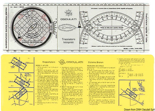 Integral navigationslineal med Bretone- og Jean Cras-system, 350 mm