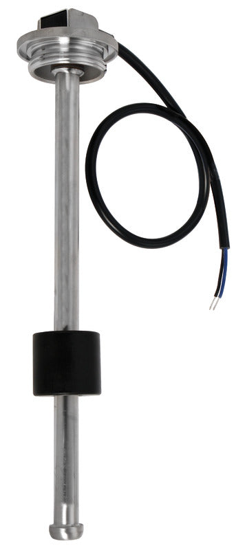 Vertikal tankniveausensor med S3-gevindflange i AISI 316, 240–33 Ω, 35 cm