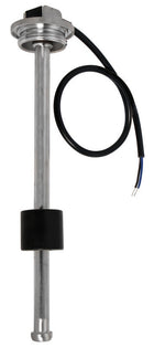 Vertikal tankniveausensor i AISI 316 med S3-gevindflange, 0–190 Ω, 20 cm